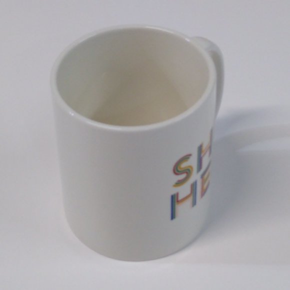 SHE HER Pronouns Friendly Room Essentials Stoneware Coffee Mug Tea Cup  NWT - Picture 3 of 6